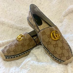 New Gucci GG Matelassè Canvas Espadrille